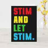 Funny Stim And Let Stim Autism Awareness Month Men カード (黄色い花)