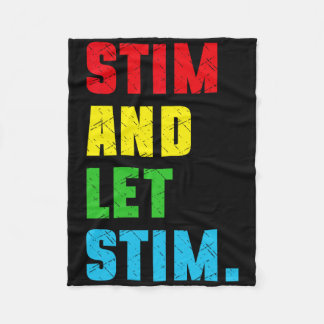 Funny Stim And Let Stim Autism Awareness Month Men フリースブランケット