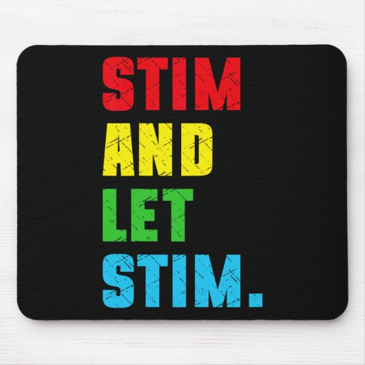 Funny Stim And Let Stim Autism Awareness Month Men マウスパッド (正面)