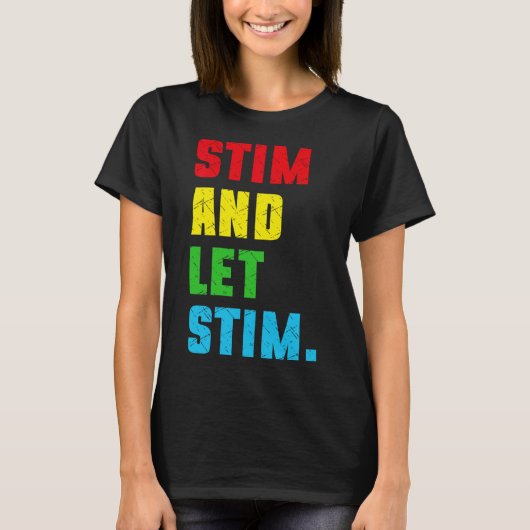 Funny Stim And Let Stim Autism Awareness Month Men Tシャツ (正面)