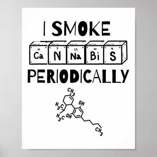Funny Stoner Day Periodic Table Science Thc  ポスター (正面)