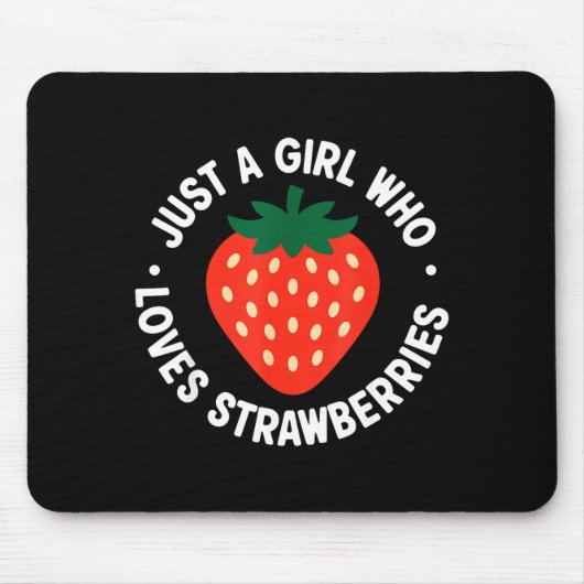 Funny Strawberry Art For Girls Women Fruit Strawbe マウスパッド (正面)