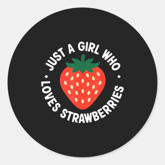 Funny Strawberry Art For Girls Women Fruit Strawbe ラウンドシール (正面)