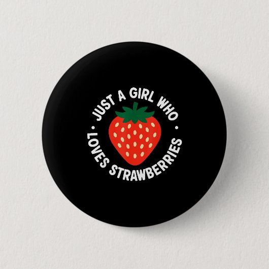 Funny Strawberry Art For Girls Women Fruit Strawbe 缶バッジ (正面)