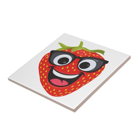 Funny Strawberry Ceramic Tile Decor タイル (側面)
