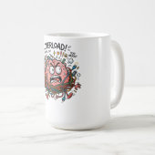 Funny Stressed Brain Overload Tangled Wires Tech E コーヒーマグカップ (正面右)