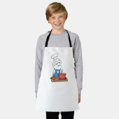 Funny Stressed Cooking Loop Character Apron エプロン (着用した状態)