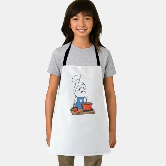 Funny Stressed Cooking Loop Character Apron エプロン (インサイチュ)