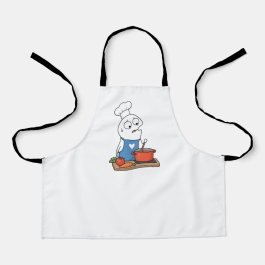Funny Stressed Cooking Loop Character Apron エプロン (正面)