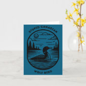 Funny Stud Canadian Wolf Bird Hockey Romance Lgbt  カード (黄色い花)