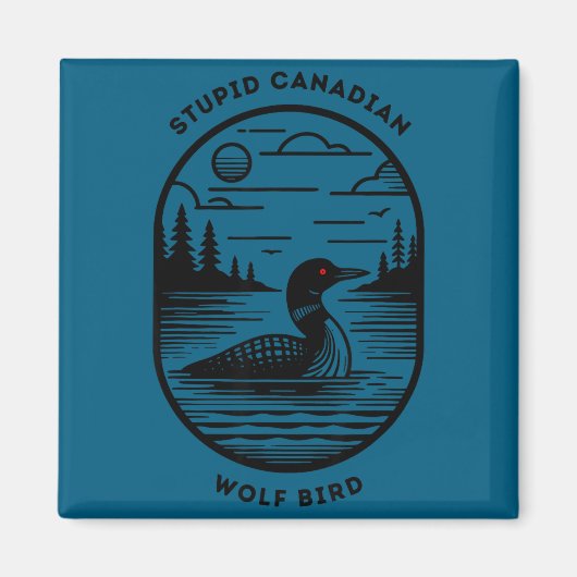Funny Stud Canadian Wolf Bird Hockey Romance Lgbt  マグネット (正面)