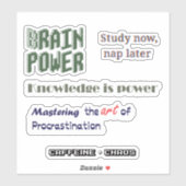 Funny Student Life & Study Motivation Stickers  シール (シート)