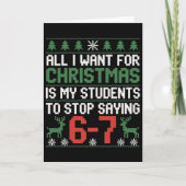 Funny Students Saying 6-7 67 Six Seven Teacher Chr カード (正面)