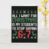 Funny Students Saying 6-7 67 Six Seven Teacher Chr カード (黄色い花)