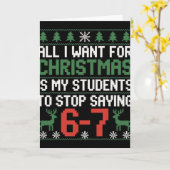 Funny Students Saying 6-7 67 Six Seven Teacher Chr カード (黄色い花)