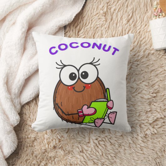 Funny studying coconut クッション (ブランケット)
