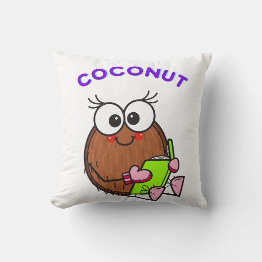 Funny studying coconut クッション (正面)