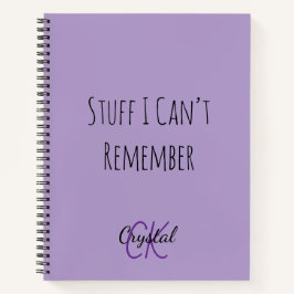 Funny Stuff I Can’t Remember Monogram Notebook ノートブック