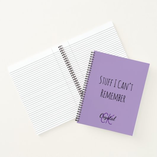 Funny Stuff I Can’t Remember Monogram Notebook ノートブック (内部)