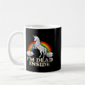 Funny Stuff - Unicorn I'm Dead Inside Sarcastic De コーヒーマグカップ (左)