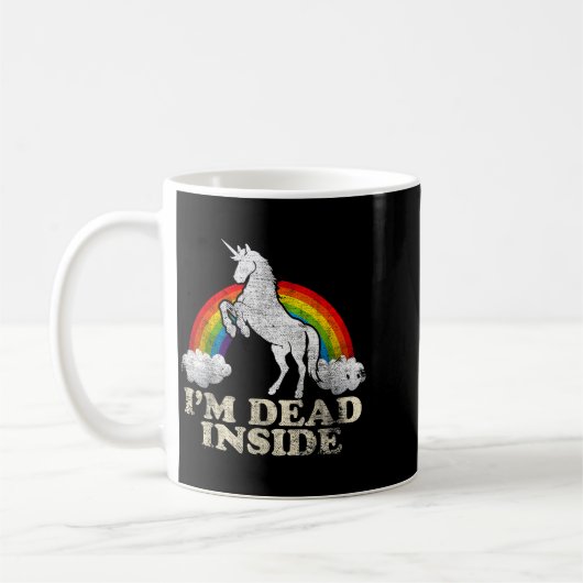 Funny Stuff - Unicorn I'm Dead Inside Sarcastic De コーヒーマグカップ (左)