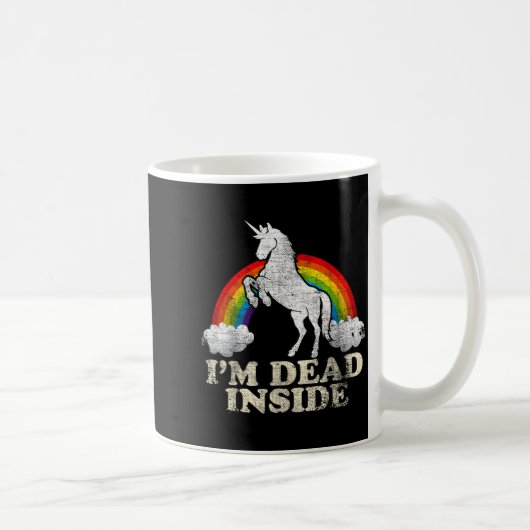 Funny Stuff - Unicorn I'm Dead Inside Sarcastic De コーヒーマグカップ (右)