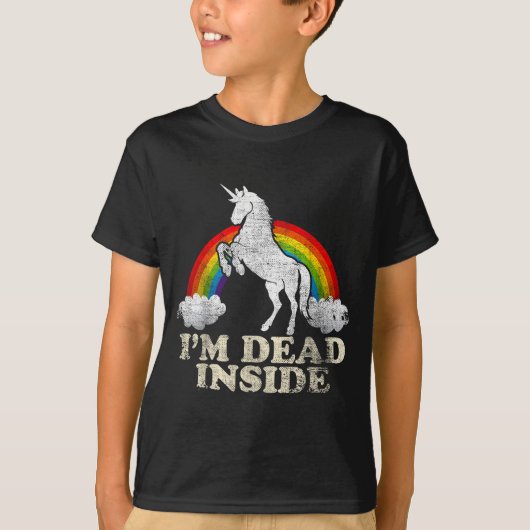 Funny Stuff - Unicorn I'm Dead Inside Sarcastic De Tシャツ (正面)