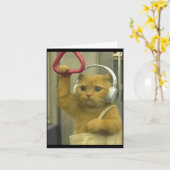 Funny Subway Cat Meme Stud Brainrot Cats Humor Kit カード (黄色い花)
