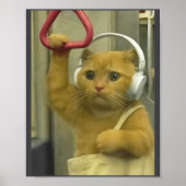 Funny Subway Cat Meme Stud Brainrot Cats Humor Kit ポスター (正面)