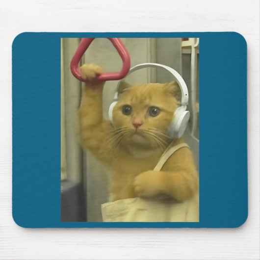 Funny Subway Cat Meme Stud Brainrot Cats Humor Kit マウスパッド (正面)