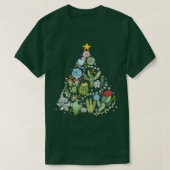 Funny Succulent Christmas Tree Cactus Gardener Xma Tシャツ (デザイン正面)