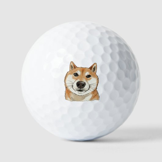 Funny "Such Silly Very Wow" Shiba Inu Doge MemeArt ゴルフボール (正面)
