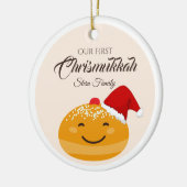 Funny Sufganiyah Our First Chrismukkah, Hanukkah セラミックオーナメント (左)