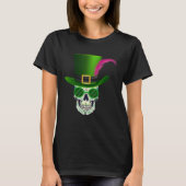 Funny Sugar Skull Saint Patricks Day of Dead 1 Tシャツ (正面)