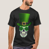 Funny Sugar Skull Saint Patricks Day of Dead Tシャツ (正面)