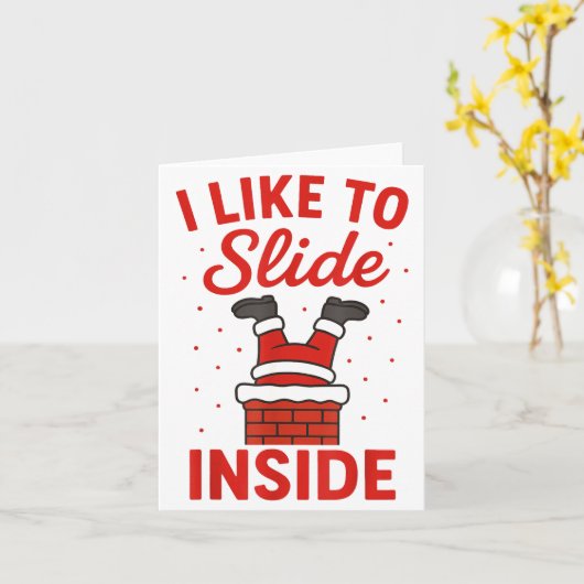 Funny Suggestive I Like To Slide Inside Quote Coup カード (黄色い花)