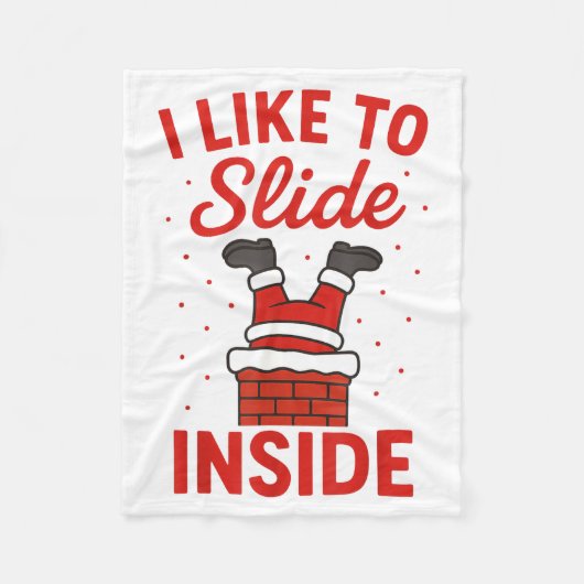 Funny Suggestive I Like To Slide Inside Quote Coup フリースブランケット (正面)