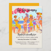 Funny Summer Beach Cocktail Women's Divorce Party 招待状 (正面/裏面)