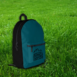 Funny Summit Hiking  black blue teal Backpack  プリントバックパック