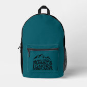 Funny Summit Hiking  black blue teal Backpack  プリントバックパック (正面)