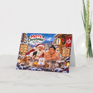 Funny Sumo Wrestler Christmas Card カード
