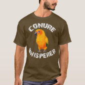 Funny Sun Conure Apparel Conure Whisperer Parrot Tシャツ (正面)