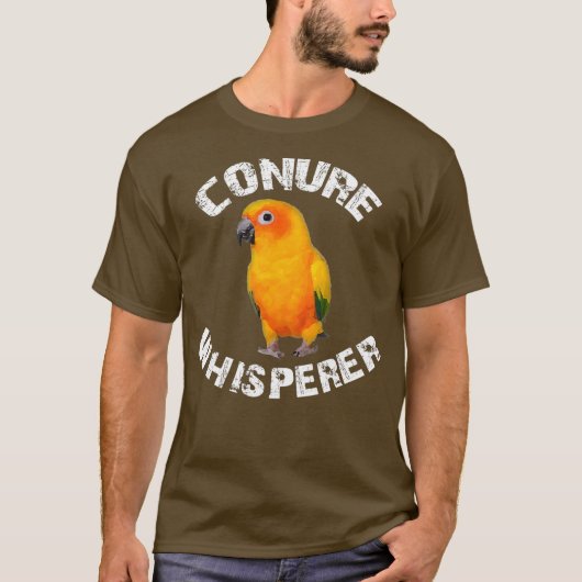 Funny Sun Conure Apparel Conure Whisperer Parrot Tシャツ (正面)