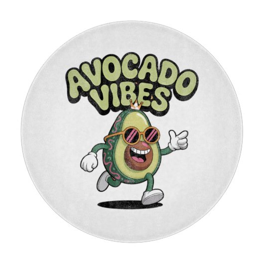 Funny Sunglasses Avocado カッティングボード (正面)
