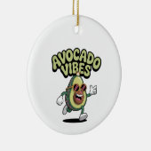 Funny Sunglasses Avocado セラミックオーナメント (右)