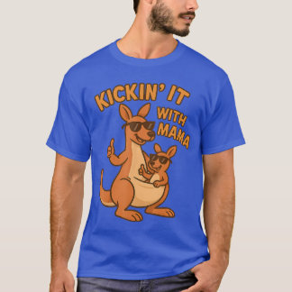 Funny Sunglasses Kangaroo Mom Gifts Kickin It With Tシャツ