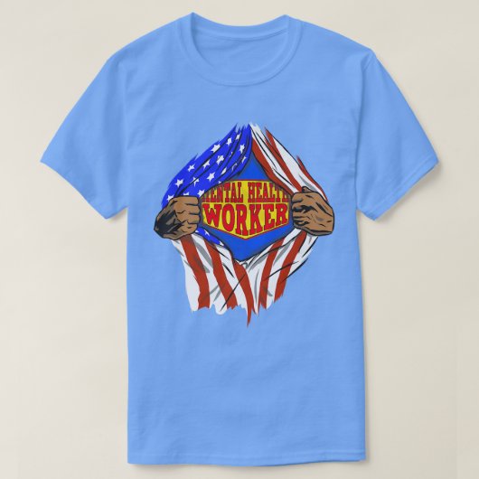 Funny Super Mental Health Worker Hero Job 1404 613 Tシャツ (デザイン正面)