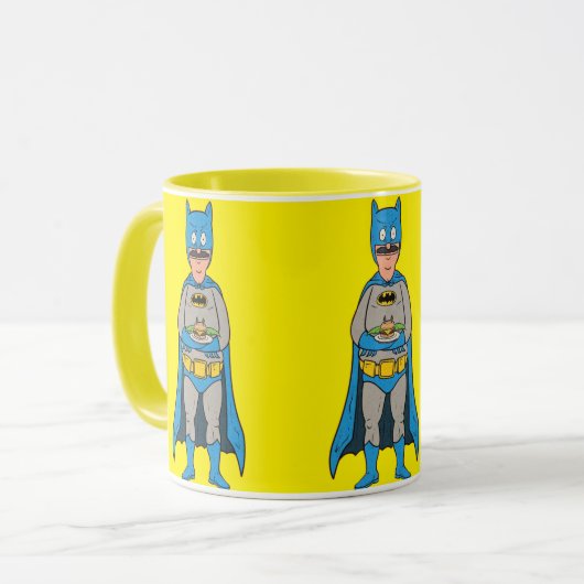 Funny Superhero Burger Mug –  Funny Gift  マグカップ (正面左)