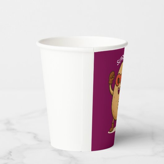Funny Superhero Potato Cartoon 8oz Paper Cup 紙コップ (右)