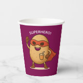 Funny Superhero Potato Cartoon 8oz Paper Cup 紙コップ (正面)